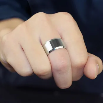 Mode 12 mm bredde Tungsten ring, Mænds Ringe Klassisk Ring,Sølv farve
