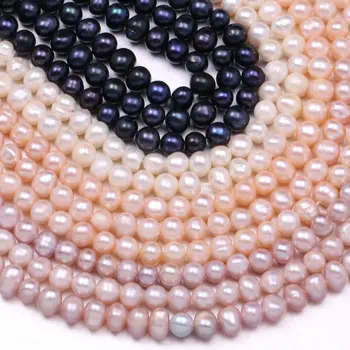 Runde Perle Perler Naturlige Ferskvands Perler Til en Halskæde Armbånd Smykker at Gøre DIY Til Kvinder i Størrelse 6-7mm