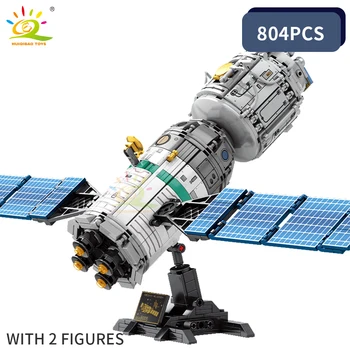 HUIQIBAO 804PCS rumstation Rumskib byggesten kørsel til Byen satellit-Astronaut figur mand Mursten sat Børn Legetøj gave