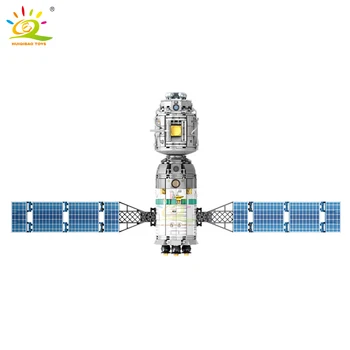 HUIQIBAO 804PCS rumstation Rumskib byggesten kørsel til Byen satellit-Astronaut figur mand Mursten sat Børn Legetøj gave