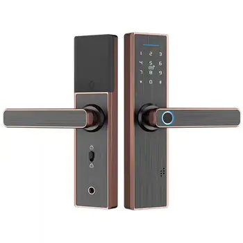Smart Doorlock Sikkerhed Biometrisk Lås, Fingeraftryk Lås Intelligent Lås Med Password RFID-Kort Tuya App