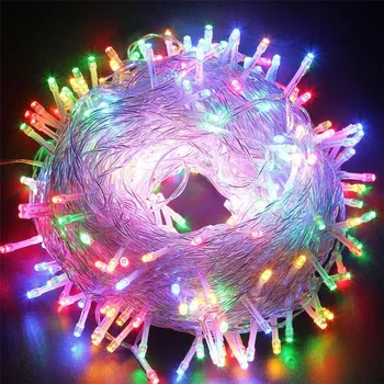 SICCSAEE Udendørs jul led string lys 100M 20M 10M 5M Luces Decoracion fe lys ferie lys belysning træ garland
