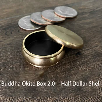 Buddha Okito Box 2.0 （Halv Dollar Shell ）Magiske Tricks Scenen Tæt Op Magia Mentalism Illusion Gimmick Prop Mønt Trænge Magie