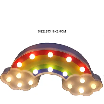 Regnbue Lys og Krone Lys Tegneserie 3D LED Nat Lys Lampe batteridrevne Lys Chrismas Dekoration til Børn