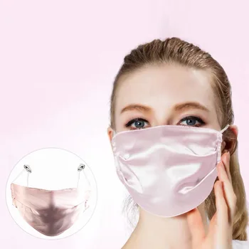 Naturlige Real Silk Mask Dobbelt Lag UV-Beskyttelse Silk Mask Sommeren Åndbar Ansigt Munden Masker Elegant Silke Støvtæt Maske