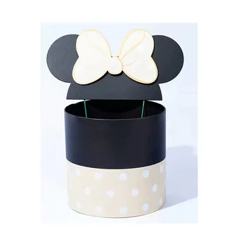 Dejlig bue Mickey spand flower pot gaveæske DIY runde box emballage, jeg elsker dig Pap børnenes Dag fødselsdagsfest Børn