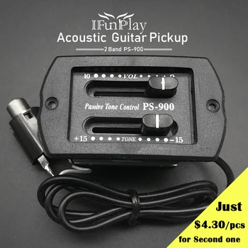 PS-900 2 Bånds EQ Guitar Passiv Volumen, Tone-Kontrol Piezo Pickup Forforstærker til Akustisk Guitar Mini Folk Pickupper Drop Shipping