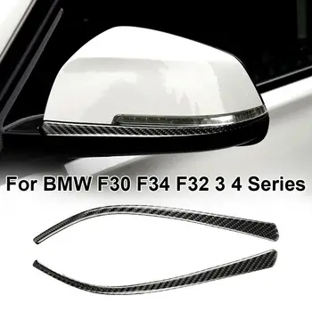 2x Rearview Side Spejl Carbon Fiber Stribe Trim Til BMW F30 F32 F34 3 4 Serie Bil Spejl Mærkat