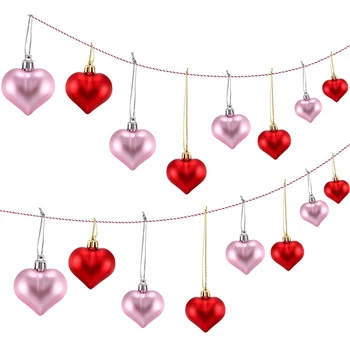 24PCS hjerteformet Bolden Hængende Pendel Valentines Dag, Smykker, Pynt Til Familie Fest Indretning Kærlighed Ball Sæt Festival Gave DH