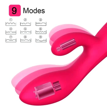 OLO Rabbit Vibrator Dildo og G-spot Massage Kvindelige Onani Vagina, Klitoris Vibrator Klitoris Stimulering 9-Tilstand, sexlegetøj til Kvinde
