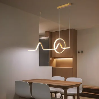 Moderne loft lampe Nordiske lysekrone personlig spisebord bardisk lysekrone lange led strip lampe hængende restaurant