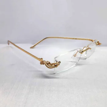 Luksus KROKODILLE Herre Solbriller Brand Designer Carter Briller Kvinde Solbriller 2020 Uindfattede Optisk Ramme udfylde recept