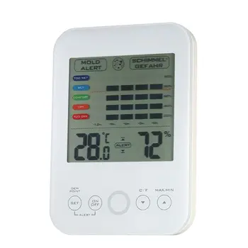 Digital Termometer Hygrometer Alarm Og LCD-Skærm Touch screen Indendørs Termometer Og Hygrometer 5-niveau Skala