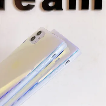 Laser lys Lilla Firkant Telefon etuier Til iPhone-12-mini-11 pro max antal Xs antal XR-X 8 7Plus farve Blød Højre vinkel grænsen bagcoveret