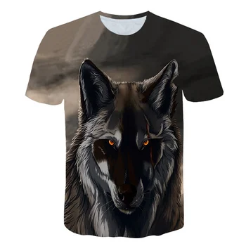 2020 Sommeren hot salg wolf t-shirt Børn, Nye mode, Børn, dyr mønster t-shirt Drenge Piger print T-shirt, Toppe 3D tøj