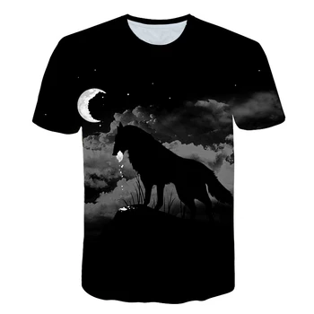2020 Sommeren hot salg wolf t-shirt Børn, Nye mode, Børn, dyr mønster t-shirt Drenge Piger print T-shirt, Toppe 3D tøj