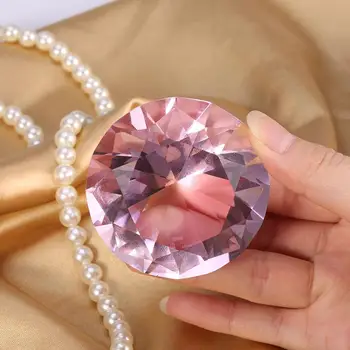 Gennemsigtig Pink Nail Art Vise 60mm Glas Krystal Diamant-Hånd-Modellen Skyde Ornament DIY Salon Manicure Tilbehør