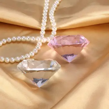Gennemsigtig Pink Nail Art Vise 60mm Glas Krystal Diamant-Hånd-Modellen Skyde Ornament DIY Salon Manicure Tilbehør