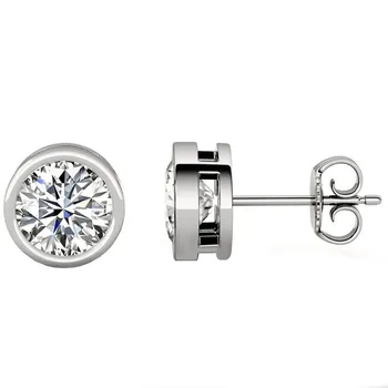 ANZIW Elegant 925 Sølv Hvid Gul Farve Stud Øreringe Mode Sona Diamond Design Øre Spænde Øreringe til Kvinder Smykker Gave