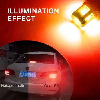 OXILAM 2stk Bay15d LED-CANBUS-Fejl Gratis P21/5W 1157 LED Pære Rød Amber til Bilen, Bremse-Stop Hale parkeringslys blinklys Lampe
