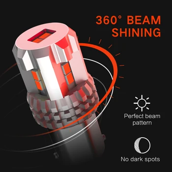 OXILAM 2stk Bay15d LED-CANBUS-Fejl Gratis P21/5W 1157 LED Pære Rød Amber til Bilen, Bremse-Stop Hale parkeringslys blinklys Lampe