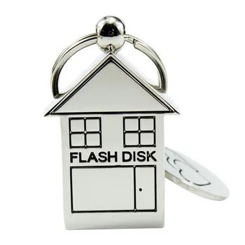 TEKST MIG, Sølv 64GB USB 2.0 Metal Villa pendrive 4GB 8GB 16GB 32GB Hukommelse Stick Pen Drive dyr USB-Flash-Drev U Disk