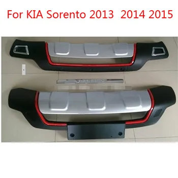 For KIA Sorento 2013 Høj kvalitet plast ABS Chrome Front+Rear bumper cover trim Car-styling