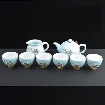 Keramiske Farverige kop te sæt kung fu te-sæt og kopper sæt kop og underkop Britiske eftermiddagste porcelæn hjem drikke ware