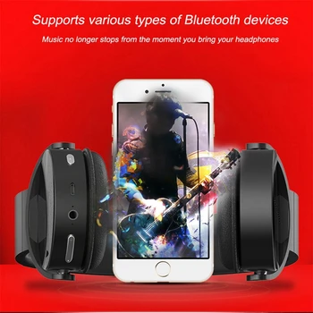 XMXCZKJ Trådløse Bluetooth Hovedtelefoner trådløse Headset Dyb Bas Øretelefon med Mikrofon Til iPhone