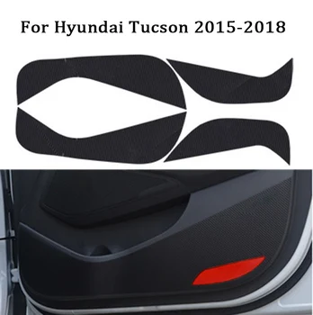 4x Auto 3D Døren Anti Kick Pad Mat Carbon Klistermærker Til Hyundai Tucson 2016 2017 2018 Tilbehør