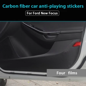 4x Auto 3D Døren Anti Kick Pad Mat Carbon Klistermærker Til Hyundai Tucson 2016 2017 2018 Tilbehør