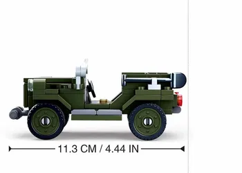 112Pcs Militære GAZ-67 JEEP Model Verdenskrig Hær Tal Mursten Tropper Bil DIY byggesten Sæt Playmobil Legetøj Børn