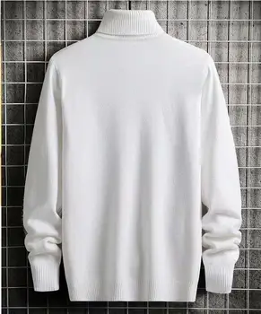 2020 Nye Efterår og Vinter Mænd Rullekrave Solid Farve Afslappet Slank Sweater Strikket Holde Varmt Tøj