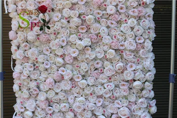SPR Kunstige Blomster Dekoration Bryllup Roll Op Blomst Væg Baggrund