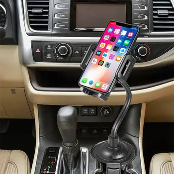 Gratis forsendelse Universal Car Mount Justerbar Svanehals, kopholder Cradle til iPhone, Samsung, Huawei Xiaomi Mobiltelefoner