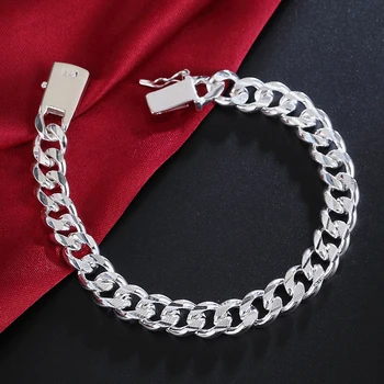 10MM Mænd Armbånd af 925 Sølv Kæde Armbånd til Mænd, Kvinder Engros Mode Smykker Gave