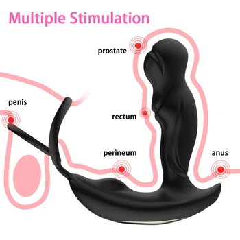 Varme Mandlige Prostata Massage Vibrator Anal Plug Silikone, Vandtæt Anus Stimulator Buttplug Forsinke Ejakulation Ring Stykke Legetøj For Mænd