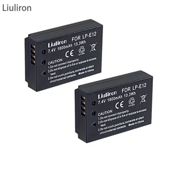5x 1800mAh LP-E12 LP-E12 LPE12 Li-ion Batteri til Canon EOS M50, EOS M100,100D Kys X7 Rebel SL1 Kamera