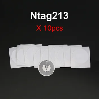 10stk NFC Ntag213 Tags 13,56 MHz ISO14443A NFC Sticker NTAG213 25mm Alle NFC-Telefon til Rådighed Selvklæbende Etiketter Intelligente RFID-Nøgler Token