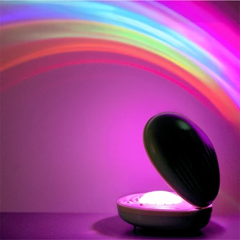 Romantisk Shell Rainbow Projektor Lampe LED Nat Lys, Farverig Regnbue Lampe Piger Gave Baby Soveværelse Atmosfære Lampe Hjem Indretning