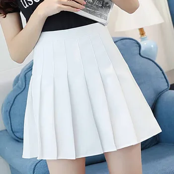 2020 Koreanske Kvinder Nederdel Fashion Høj Talje Solid Plisseret Mini Nederdel Slank Talje Casual Tennis Nederdel Jupe Femme