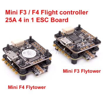 Mini-F3 / F4 Flytower Flight control Integreret OSD Indbygget 5V 1A BEC / 25A 4 i 1 ESC 2-4S Støtte DSHOT For RC ELF 88mm MD90