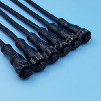 5Pairs Sort Vandtæt IP68 2/3/4/5/6/8 Pin-20cm Mandlige og Kvindelige LED Strip Kabel-Stik
