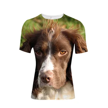 Brugerdefinerede 3D-Dog engelsk Springer Spaniel Print T-Shirt til Mænd Brand Designer Mænds Sommer T-Shirt Korte T-Shirt Plus Størrelse