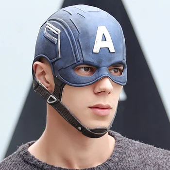 Cosmask Captain America Halloween Superhelt Cosplay Maske Kaptajn Kostume Part Hjelm Rekvisitter Borgerkrig Halloween Blød Latex Maske