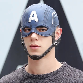 Cosmask Captain America Halloween Superhelt Cosplay Maske Kaptajn Kostume Part Hjelm Rekvisitter Borgerkrig Halloween Blød Latex Maske