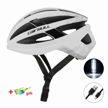Cykelhjelm Genopladelige LED-Lys Intergrally-støbt Cykling Hjelm Mountain Road Cykel Hjelm Sport Sikker Hat Til Manden Kvinder