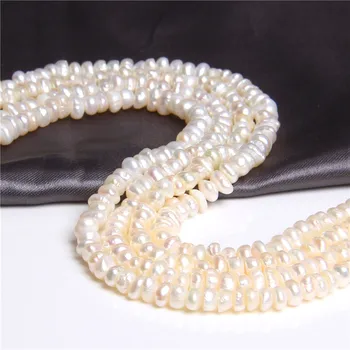 4-5mm Uregelmæssige Hvide Naturlige Ferskvands Perle-Perler i Barok Perler af Løse Perler Passer til Smykker at Gøre DIY Armbånd Halskæde 14