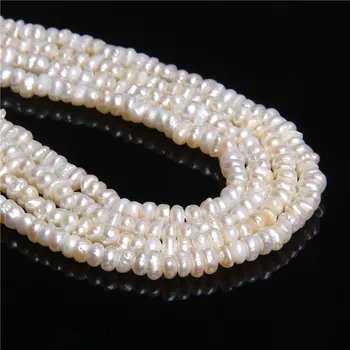 4-5mm Uregelmæssige Hvide Naturlige Ferskvands Perle-Perler i Barok Perler af Løse Perler Passer til Smykker at Gøre DIY Armbånd Halskæde 14