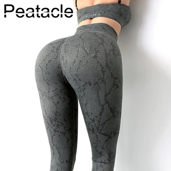 Peatacle Nye Leggings Sport Women Fitness Tights Yoga Bukser Med Høj Talje, Sexede Serpentine Camouflage Fitness Tøj